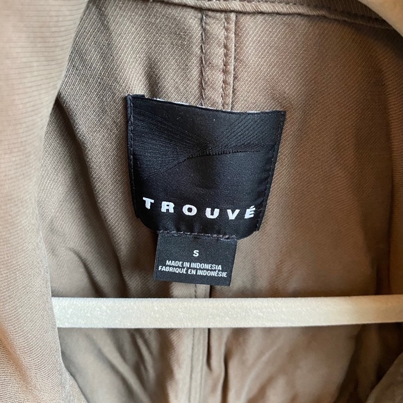 Trouvé Women's Brown Drape Front Military Jacket - Picture 2 of 5